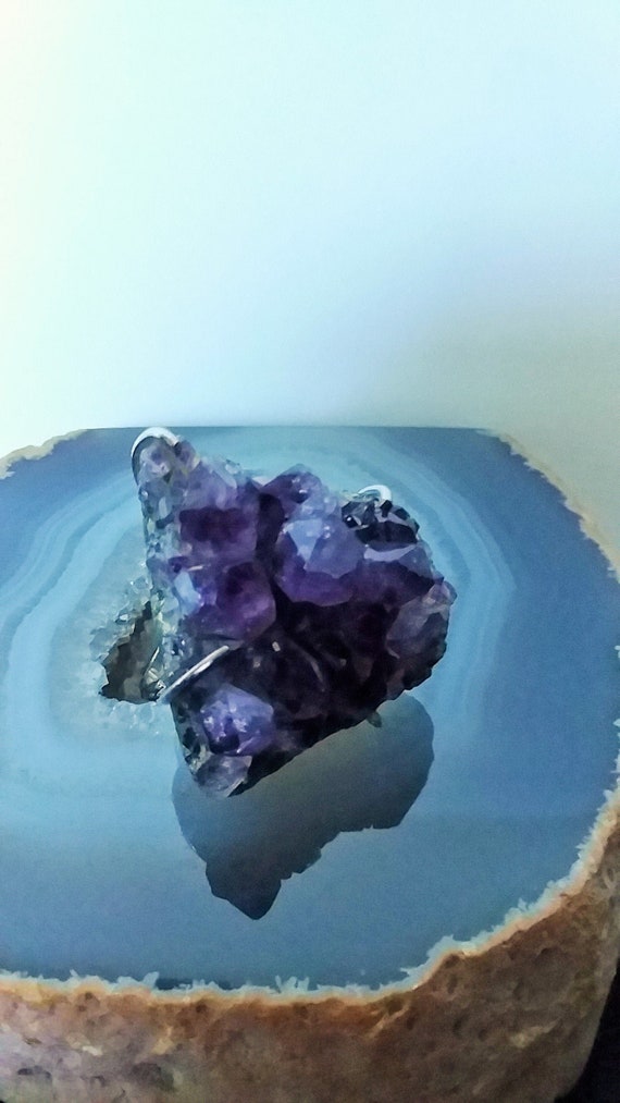 Amethyst Druzy  Statement Ring, Size 9, Artisan R… - image 1