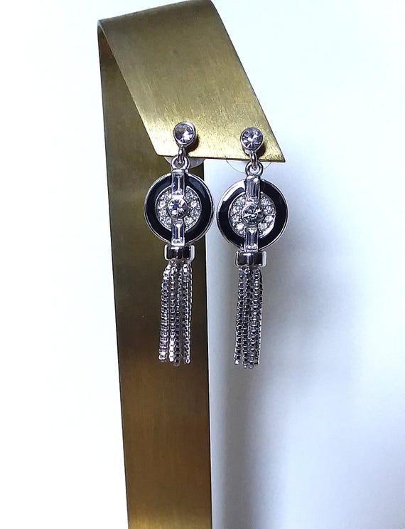 Vintage Art Deco Crystal Drop Earrings
