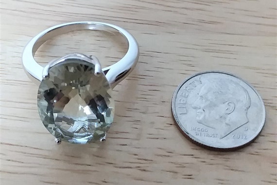 Prasiolite  Sterling Silver Statement Ring, Size … - image 3