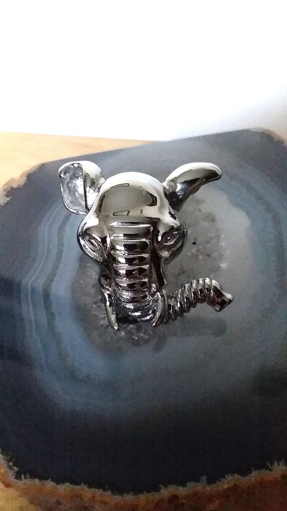 Elephant Head Statement Ring, Size 7 - image 1