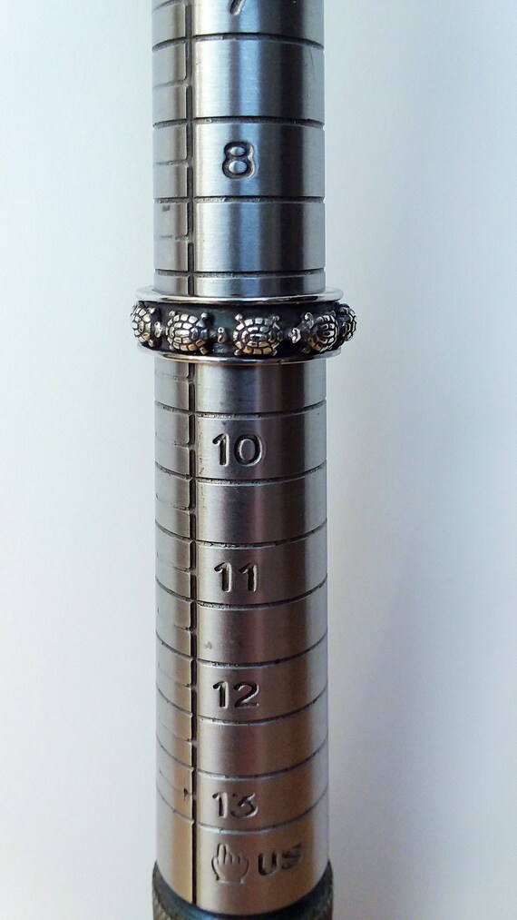 Sterling Silver Turtle Spinner Ring with Matching… - image 5