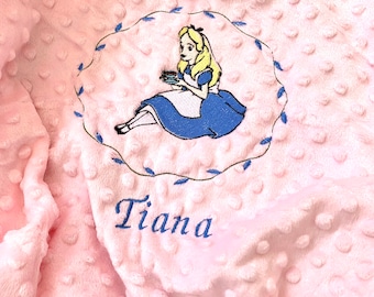 Alice im Wunderland personalisierte Babydecke