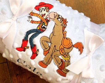 Toy Story-babydeken, Woody and Bullseye-babydeken, Woody-babydeken.