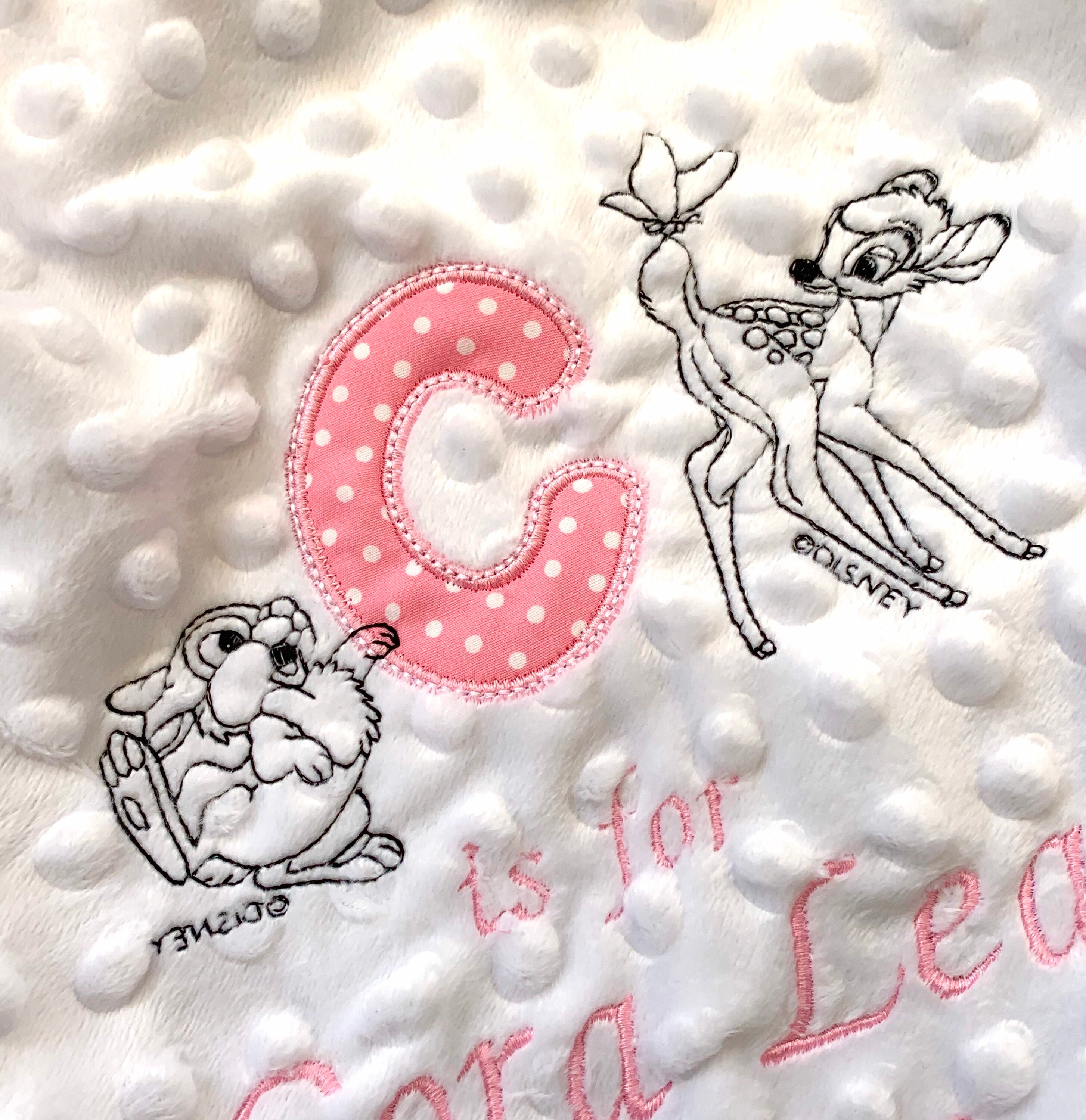 Bambi Baby Blanket With Babys Name and Dob Etsy Canada