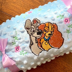 Lady and the Tramp baby blanket, Personalised Lady and the Tramp baby blanket