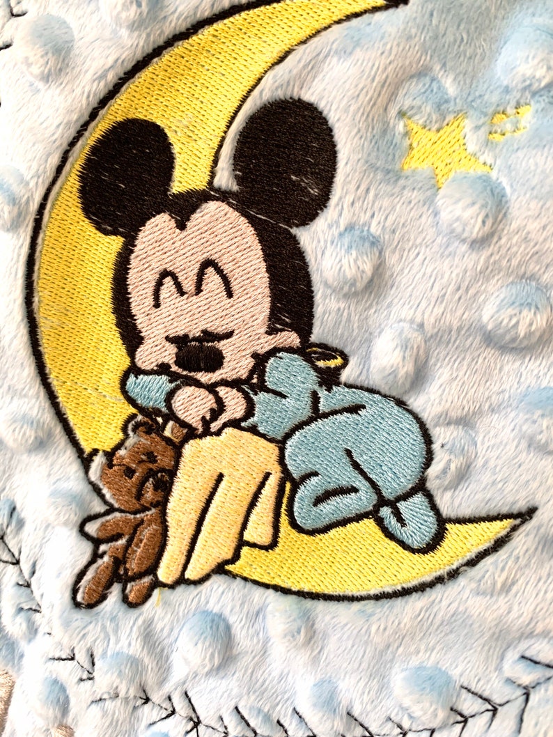 Mickey Baby Blanket Personalised Sleeping Baby Mickey Blanket Etsy
