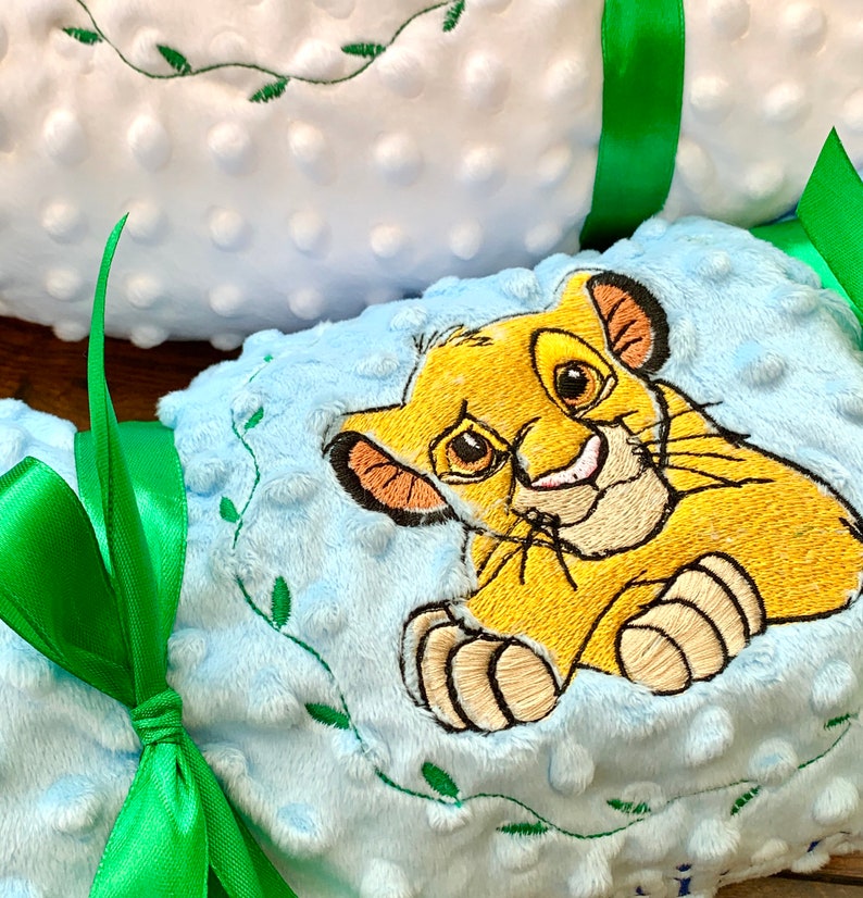 Simba personalised baby blanket, Lion king baby blanket 