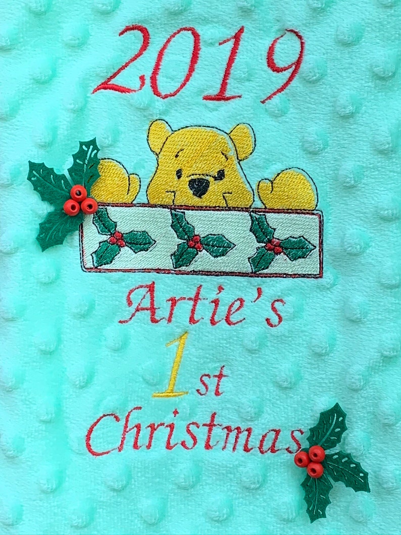 Baby's first Christmas Stocking with Winnie the Pooh Etsy