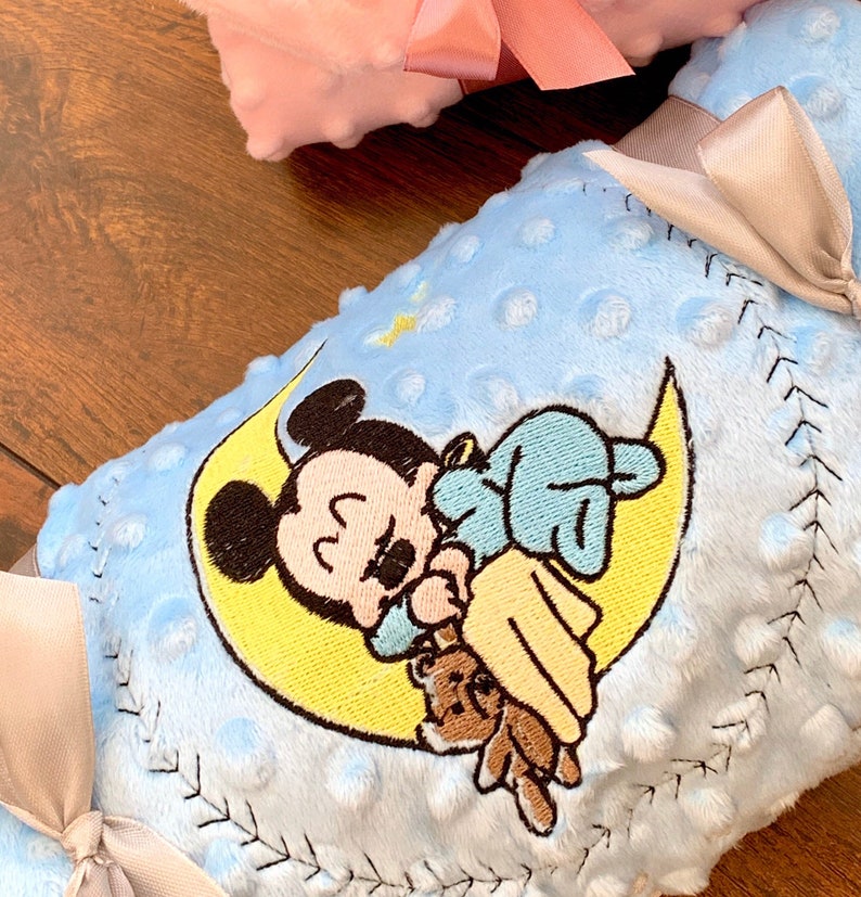 Mickey Baby Blanket Personalised Sleeping Baby Mickey Blanket Etsy