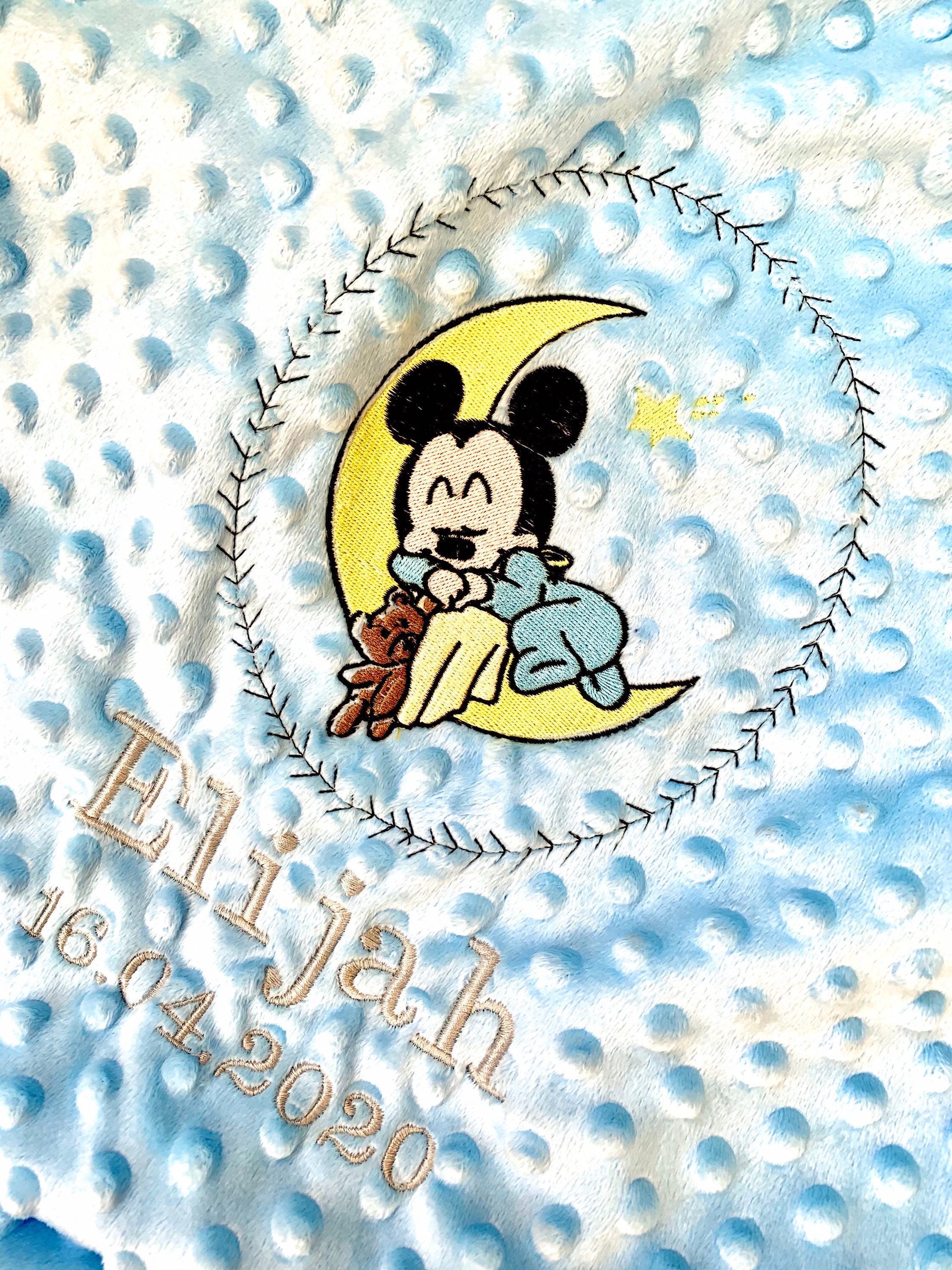 Mickey Baby Blanket Personalised Sleeping Baby Mickey Blanket Etsy