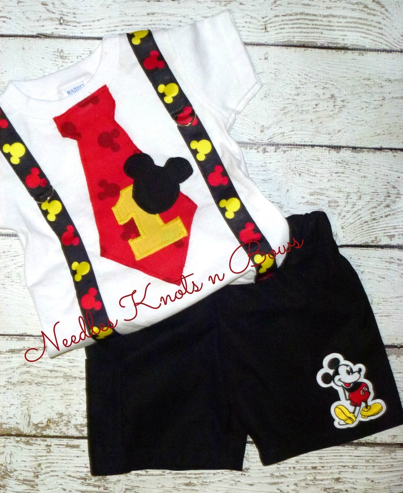 Mickey Mouse Birthday Tshirt Boys 1st Birthday Outfit Mickey Mouse Birthday Mickey Mouse Shorts Boys Mickey Mouse Birthday Outfit