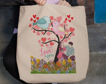Valentine's Day Gift,Tote Bag Gift,Girlfriend Gift, Bridesmaid gifts,Maid of Honor gift,Birthday Gift, BookloversGift,Mothers Day Gift