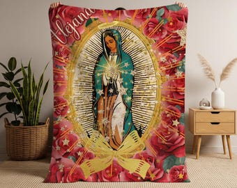 Our Lady Blanket, Personalized Religious Gift,Prayer Throw, Baby Blanket,Traditional Catholic,Birthday Gifts