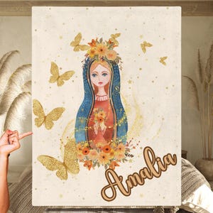 Personalized Catholic Blanket Our Lady of Guadalupe Gift Catholic Home Decor Prayer Blanket Religious Throw Best Gift for Her Baby Blanket