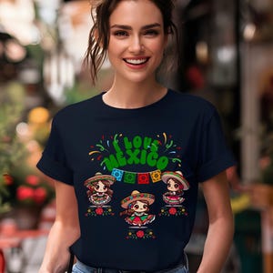 I Love Mexico Unisex Shirt Women Mexican T-shirt Mexico Shirt Mexico Souvenir for Gift Travel T-shirt Mexico Clothing Mexican Heritage Shirt