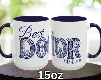 Doctor religious Mug | Personalized Coffee Mug | Printed Talavera Mexican Art
