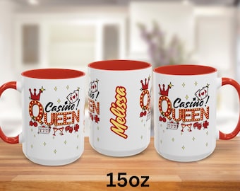 Custom Casino Souvenir Mug - Personalized Poker Gift for Gamblers, Unique Casino Lover Present,