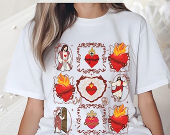 Sacred Heart of Jesus Tee, Traditional Catholic Gift,Personalized Christian T-Shirt, Custom Religious Clothing