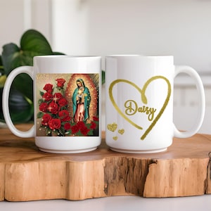 Personalized Catholic Coffee Cup Our Lady of Guadalupe Cup Religious Gift 11oz 15oz Drink ware Prayer Mug Traditional Catholic Priest Gifts