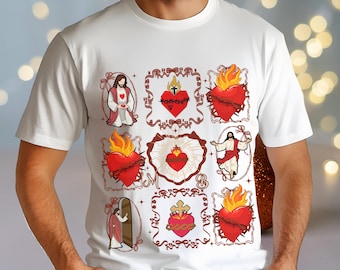 Sacred Heart of Jesus Tee, Traditional Catholic Gift,Personalized Christian T-Shirt, Custom Religious Clothing