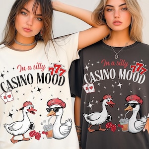 Silly Casino Mood T-shirt Funny Casino Tee Unisex Graphic Shirt Vintage Casino Theme Clothes  Retro Gambler Cotton Top Casino Lovers Gift