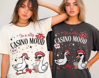 Silly Casino Mood T-shirt Funny Casino Tee Unisex Graphic Shirt Vintage Casino Theme Clothes  Retro Gambler Cotton Top Casino Lovers Gift