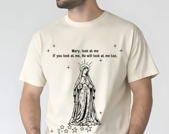 Our Lady of Guadalupe  T-Shirt, Prayer to Our Lady Gift for Mom, Godmother Presents, Catholic Godparents