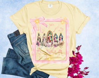 Our Lady of Guadalupe Shirt, Virgin Mary Religious Tee, Catholic Apparel, Christian Blessed Mother