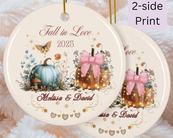 Personalized Fall in Love Ornament Autumn Decor Wife Holiday Gift Thanksgiving-Christmas Ornament Girlfriend Gift First Year together gift