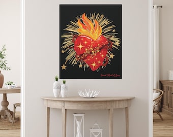 Sacred Heart of Jesus Canvas Print, Catholic Home Decor
