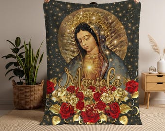 Our lady of Guadalupe Blanket, First Communion Gift, Newborn Present, Birthday Gifts for Mom,