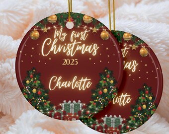 Baby Ornament Personalized My First Christmas Ornament Baby's First Christmas Gift Custom Holiday Keepsake First Ornament for New Baby