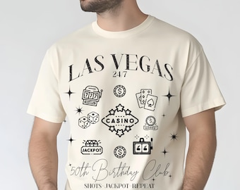 Las Vegas Birthday Club T-Shirt, Casino Lover Tee, 50th Birthday Keepsake