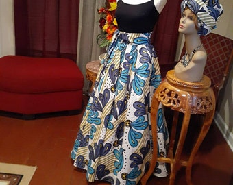 AFRICAN PRINT Maxi Skirt with Pockets Women Maxi Skirt Ankara Bold Prints Skirt Spring/Summer Skirt African Fashion For Black History Month