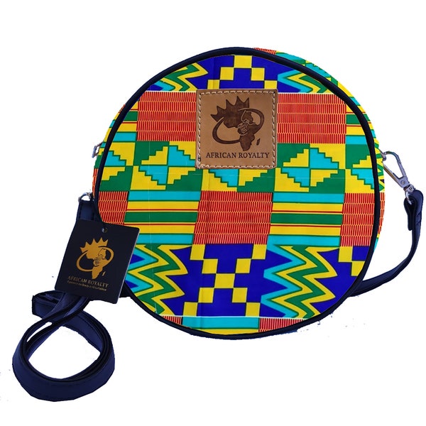 ANKARA Crossbody Bag, AFRICAN PRINT Crossbody purse, Round bag, Circular multicolored bag, Crossbody purse, Crossbody handbags Small handbag