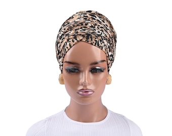 BOLD PRINTS Multi-WAY Flexi Tube Headwrap, Stretch Cotton Pre-Tied Wrap, Hair Cover for Natural Hair, Protective Style Headtie, Chemo Gifts,