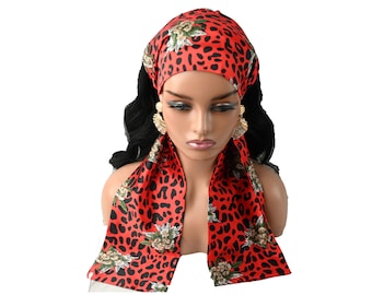 SILKY SATIN Scarf HEADBAND, Soft Edge Scarf, Wide Tie for Afro & Curly Hair, Protective Wrap for Wig Application, Nighttime Use Wrap
