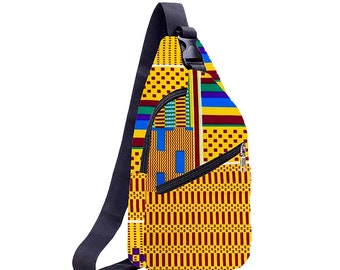 AFRICAN PRINT SLING Bag, Ankara Sling Bag, Ankara Crossbody Bag, Messenger bag, Shoulder Chest Bag, Day Pack Outdoor Bag, travel Sling Bag