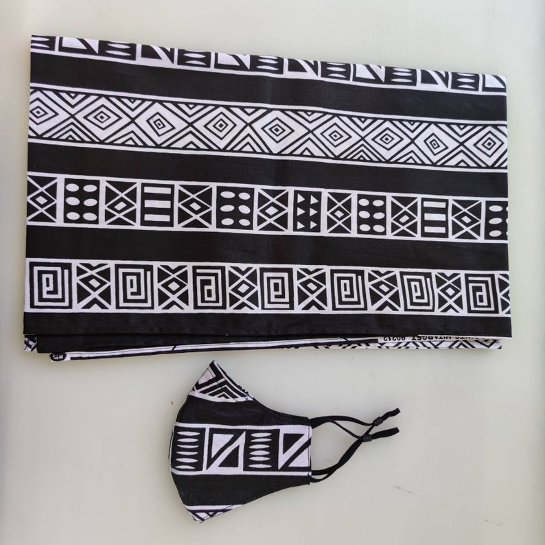 NEW African Print Headwraps Mask Set Ankara Scarf African - Etsy