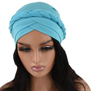 CHEMO PRE-TIED Turban braided Full Coverage Cap Instant Pre-tied Women Stretchy Chemo gift Twisted hat Alopecia Protective Styling TurbanHat