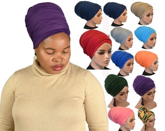 SATIN LINED TURBAN Wrap,  Pre-Tied Turban, Flexi Tube Wrap, Multiple Ways to Style Wrap, Chemo Headwrap,Chemo Gift, Headtie, Hijab Covering