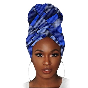 SET OF 2 LARGE African Print Head Wraps, Ankara Head Scarves. Gift for her, Head Cover, Long Head Wrap, Cultural Head Wraps, Kwanza Wraps
