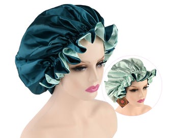 SILK SATIN BONNETS, Double Layer Silky Bonnets for Natural Hair, Braids, Locs and Curly Hair, Protective Headcover, Sleep Cap, Gifts for Her