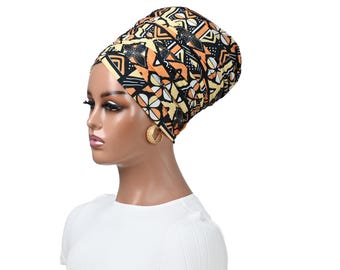 SATIN LINED TUBE Headwrap, Women Versatile Chemo Scarf, Turban Wrap, Dreadlock Cover, Stretchy Headwrap, Gifts for Her, Boho,African Print