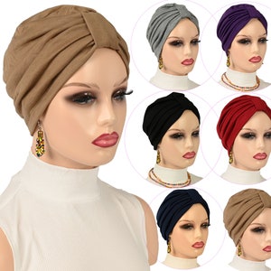 Women’s Muslim Flower Chemo Hat – Soft Hijab Turban Cap, Hair Loss Head Scarf, Casual Beanie Style