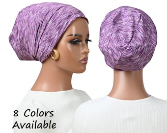 SATIN LINED Sisterlock Hats with adjustable elastic, Unisex Caps/Curly Hair Hats/Long Braids Beanies, Slouchy Beanie, XLarge Protective Caps
