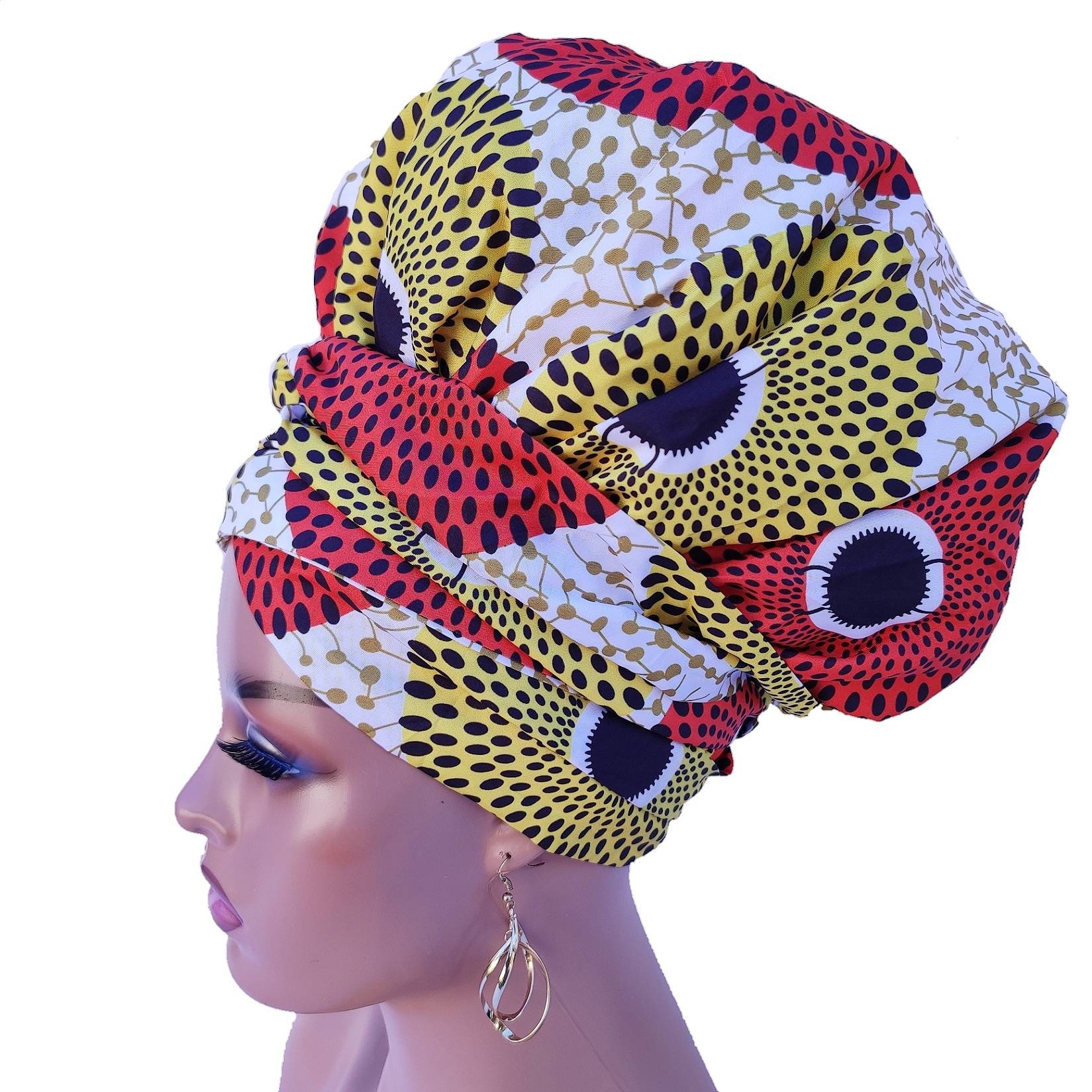 SATIN LINED BONNET With Wrap, 2 Way Headwrap, African Print Scrub Cap ...