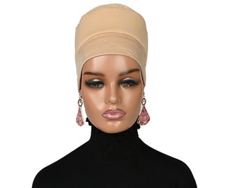 NEW!!! ANTI SLIP Turban Volume Shaper, Head Wrap Shaper, Tichel Volume Lifter, Bobo Volumizer, Chemo Cap Lifter, Adjustable Cap, Beige Color