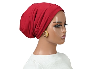 Satin Lined Slouchy Beanie: Adjustable Sleep Cap, Curly Hair Protection
