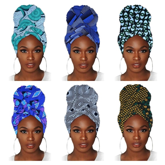 SET OF 2 LARGE African Print Head Wraps Ankara Head Scarves. - Etsy